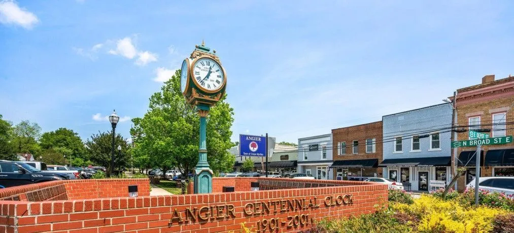 Angier Clock Pole in downtown Angier, NC